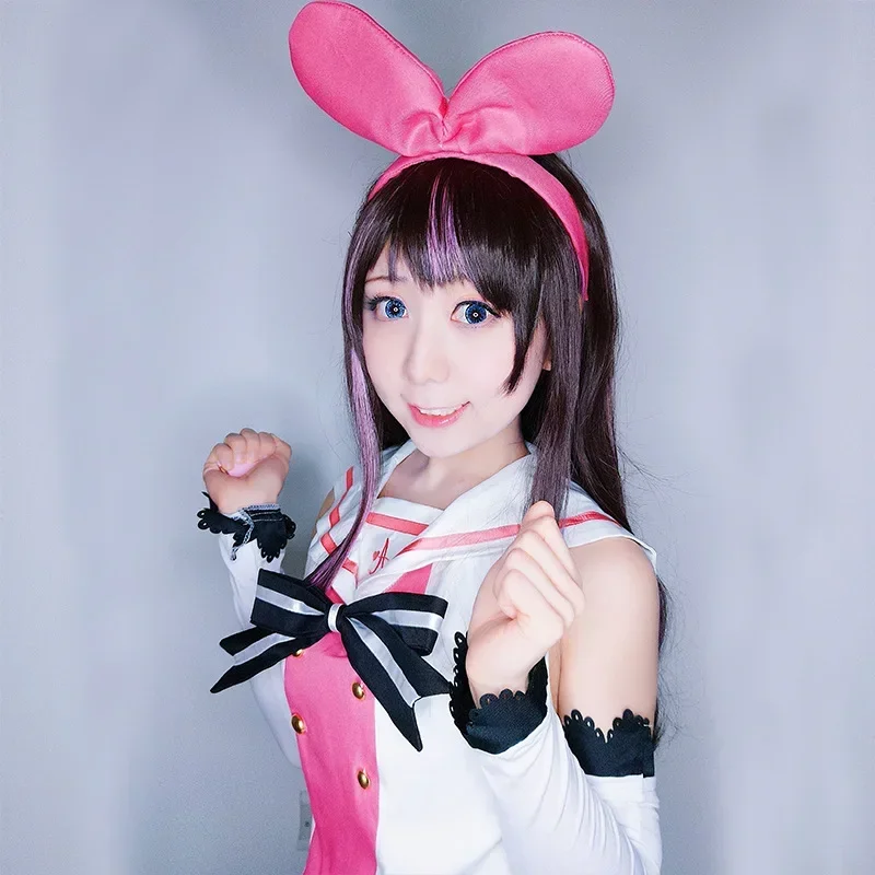 جديد Kizuna AI Virtual Cosplay Youtuber AIChannel Kizuna AI أزياء تنكرية سوبر AI كوسبلاي سترة بحار كاملة تنورة قصيرة