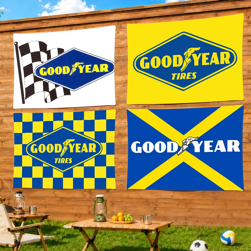 Brand G-Good Y-Year T-Tires Car Flag Flag Decorative Home Yard & Garden Decor Banner - Indoor Outdoor Wall Hanging Flag