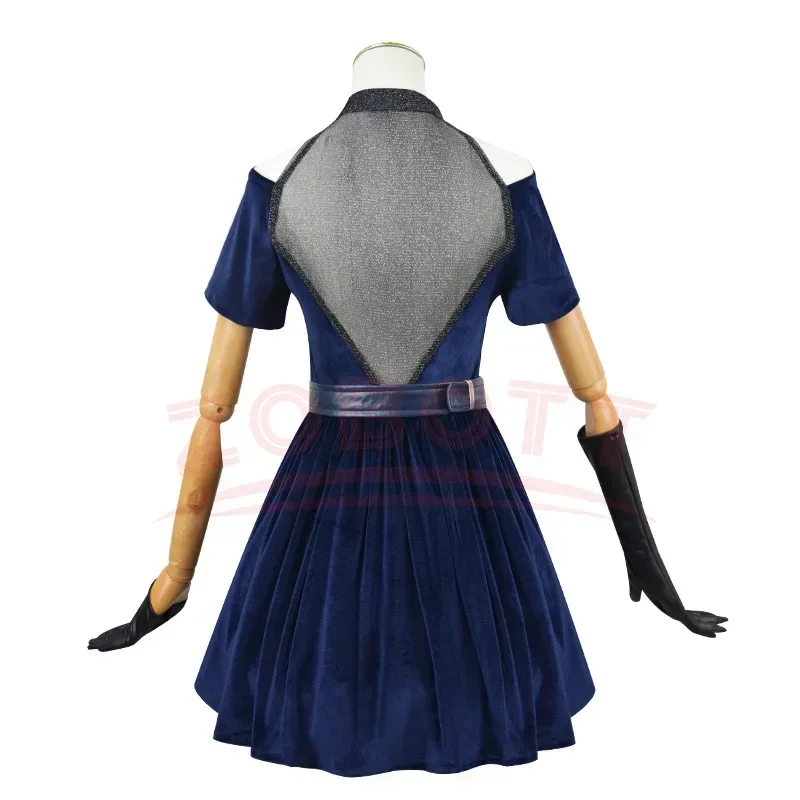 أنيمي ميزي تأثيري الملابس شعر مستعار الوردي التدرج الأزرق الأرجواني الشعر الطويل المرحلة زي المخملية تنورة أنيمي الغريبة المرحلة تأثيري حلي #4