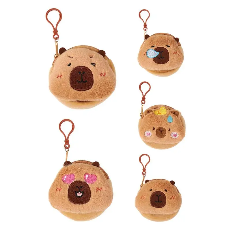 Cartoon Capybara Schlüsselanhänger Weiche Kuscheltiere Puppe Rucksack Anhänger Niedliche Capybara Plüsch Geldbörse Münze Tasche Brieftasche Anhänger