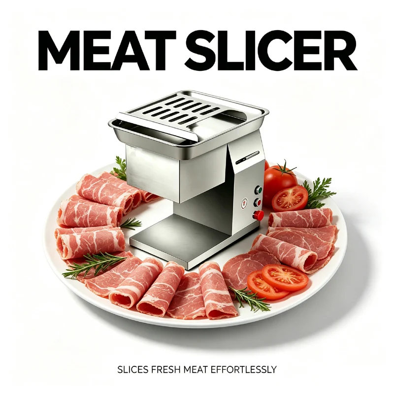 Automatic Meat Cutter Machine For Pork Beef Fish Chicken Breast Built‑In Lid‑Open Auto Power‑Off Feature Meat Slicer