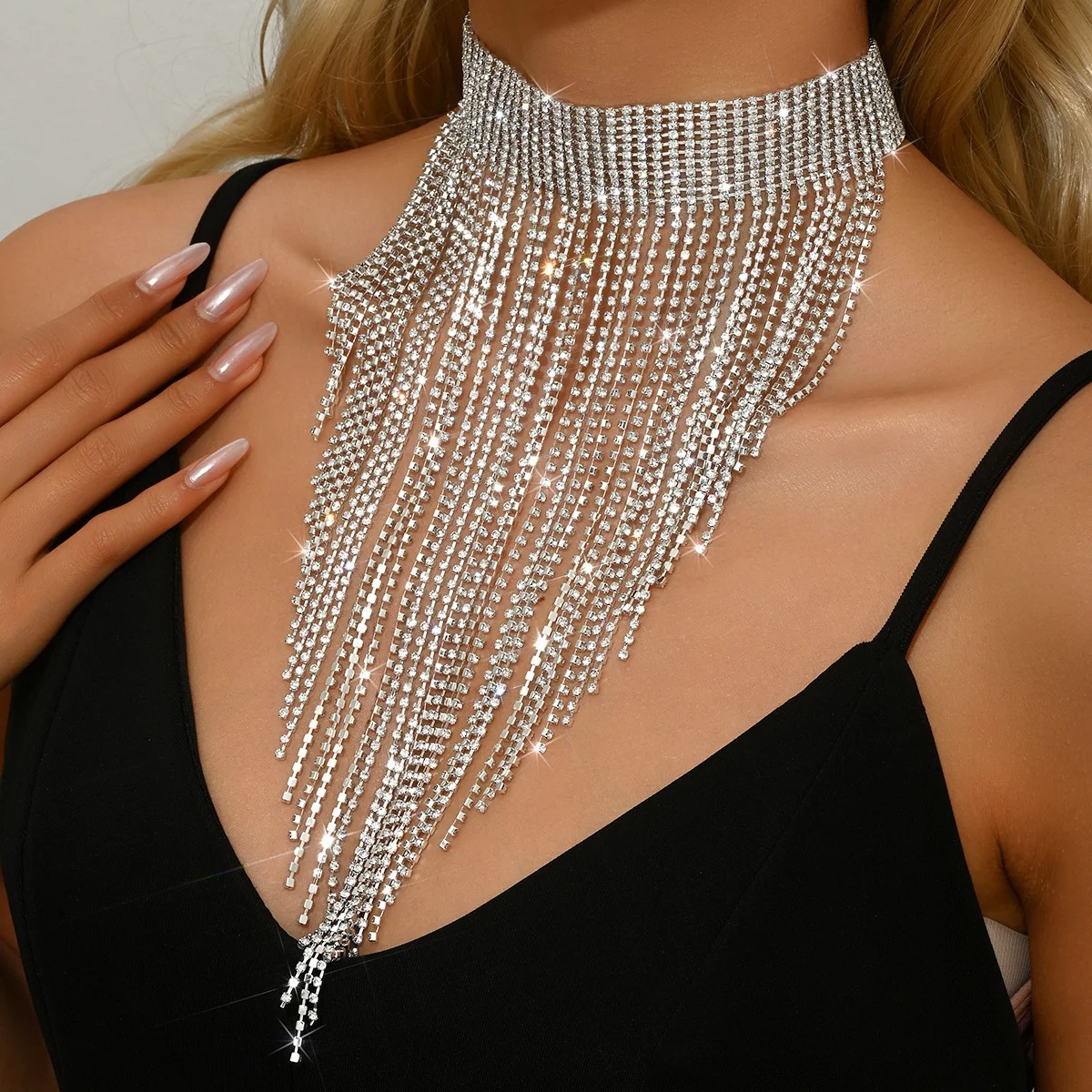 

Waterdrop multi-layer zircon necklace - unique jewelry, trendy choker for ladies, accessory, jewelry. Wife's Gift