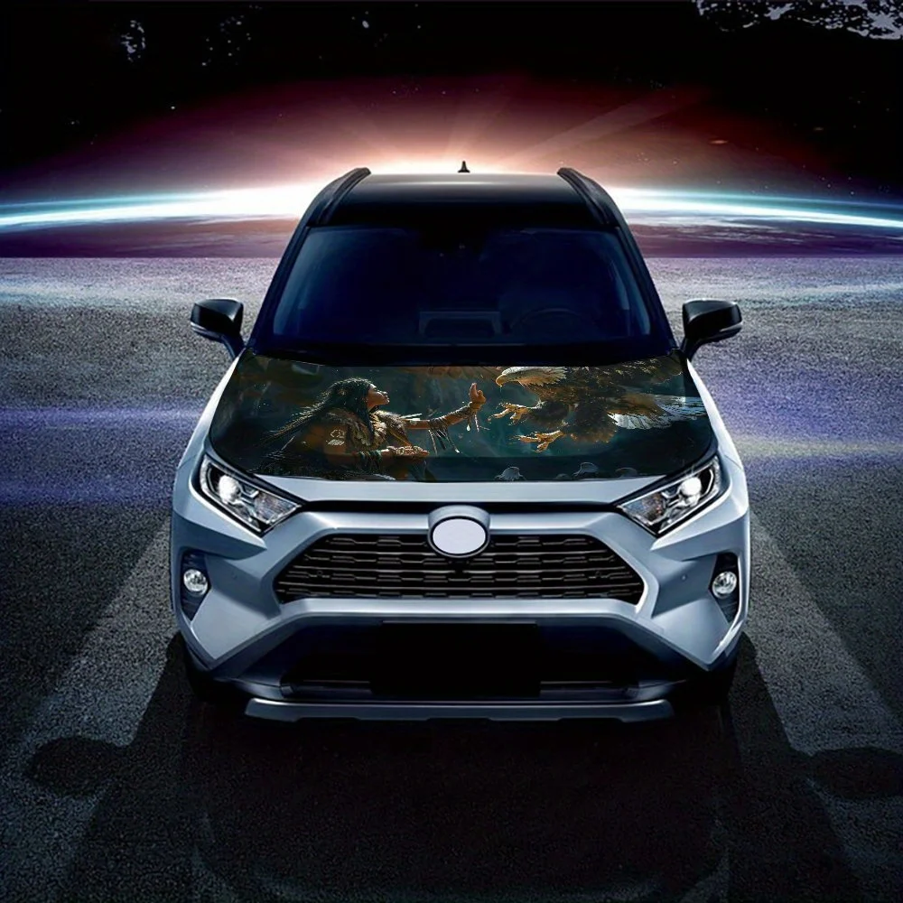 ملصق لاصق لغطاء السيارة Spirit of The Wild، أغطية فينيل للسيارة مناسبة لمعظم المركبات، هدية طبقة حماية لغطاء محرك السيارة