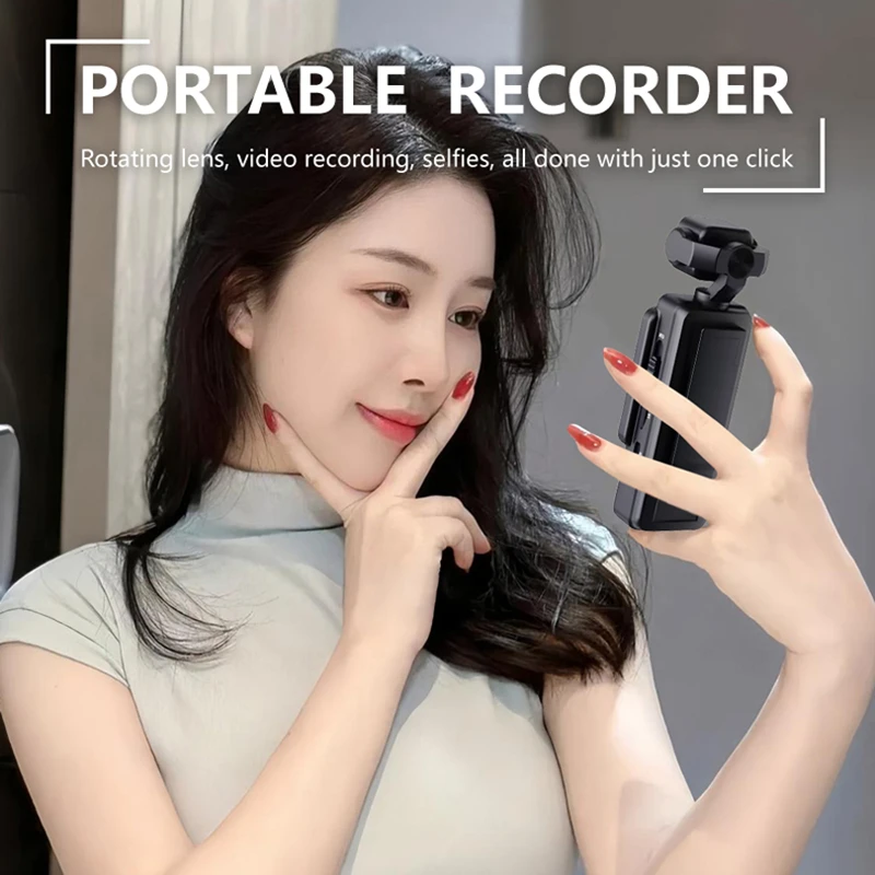 كاميرا رياضية محمولة Xiaomi 8K 180 °   كاميرا دوارة صغيرة محمولة مضادة للاهتزاز، شاشة عالية الدقة، كاميرا رؤية ليلية يمكن ارتداؤها بالواي فاي