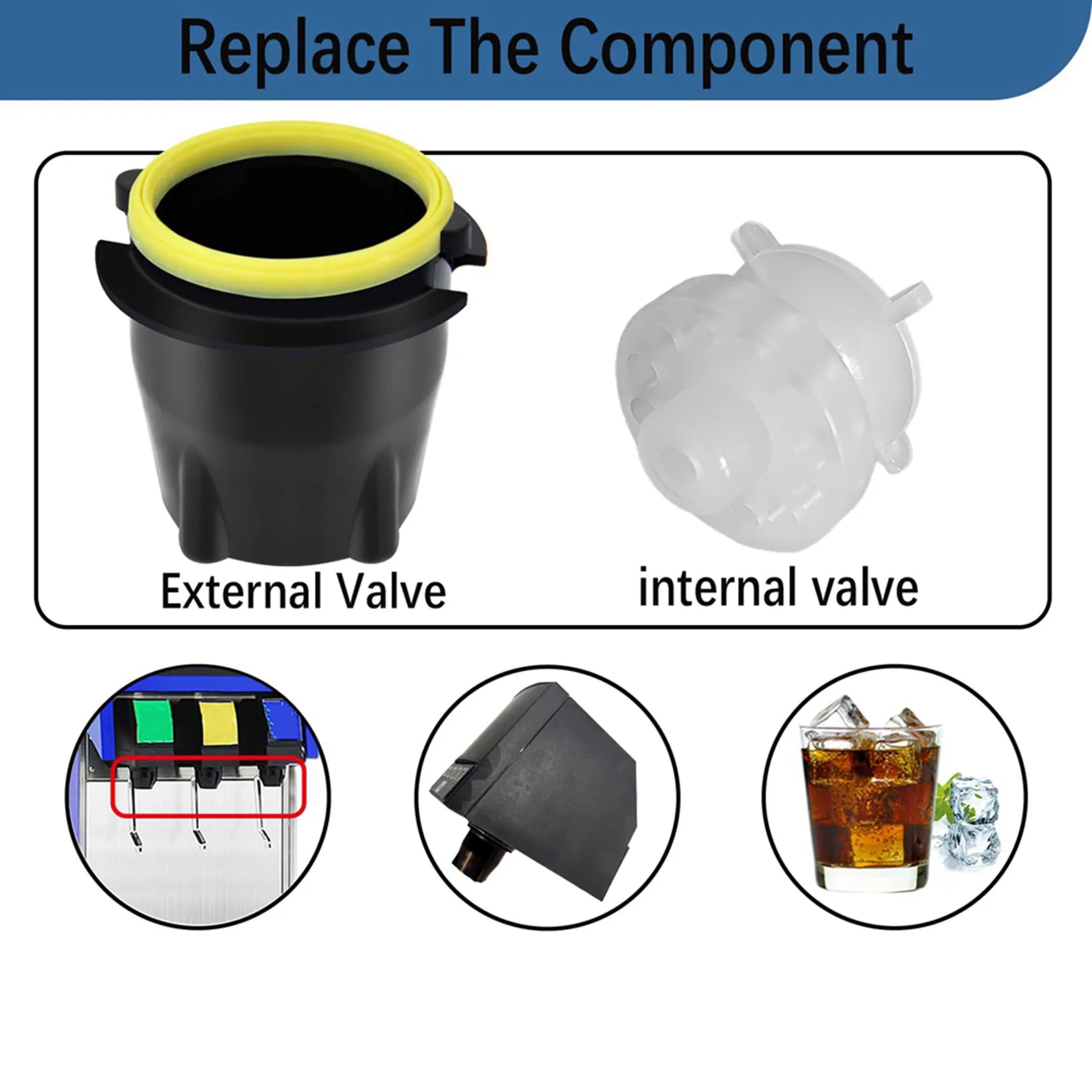 AB43-LEV 3.0 Soda Valve Nozzle 28545 Diffuser 28368 Internal Mixer Part,For Cola Machine Inner Outer Valves Replacement 4Set