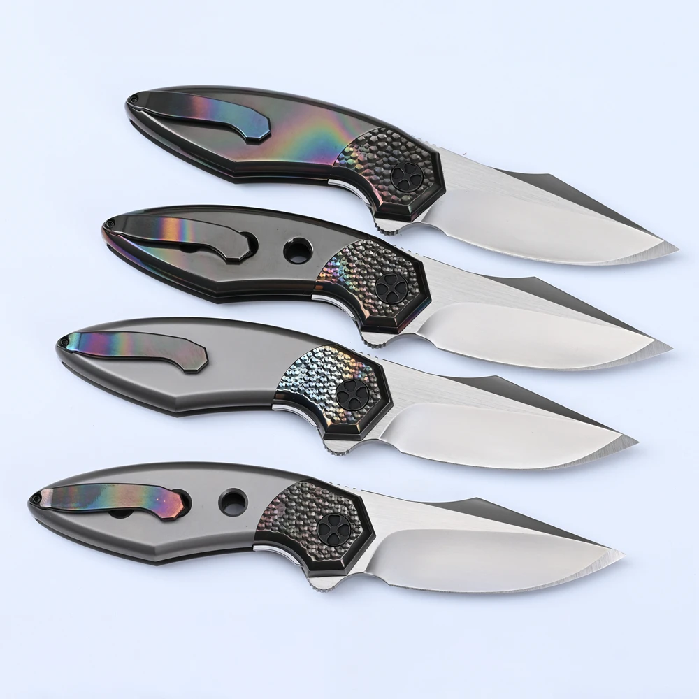 Jnfinity INFINITE Le Folding Knife M390 Blade Titanium alloy Handle Tactics Camping Hunting Fishing Survival Kitchen EDC Tools