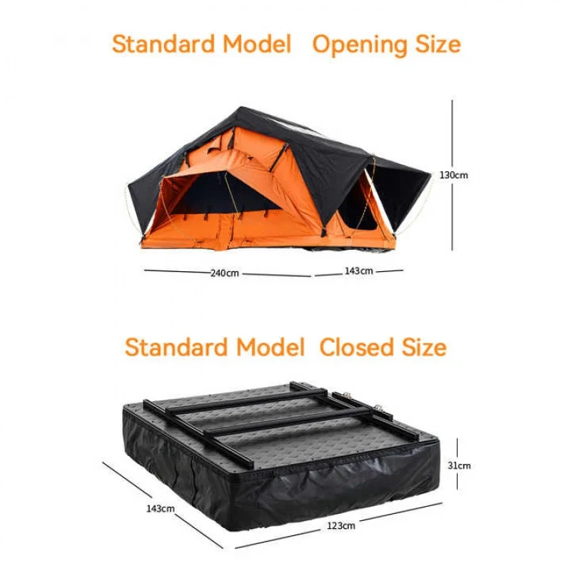 Custom 4WD Overland Soft Shell Roof Top Tent Waterproof Big Space Coverless For Family Glamping Outdoor Camping