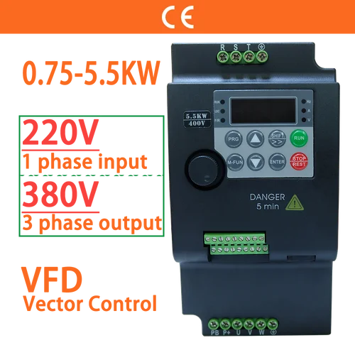Imagen 1 del producto Convertidor de frecuencia Variable, inversor de 220V a 380V, VFD, 0,75/1,5/2,2/3,7/4/5.5 KW, controlador de velocidad del Motor