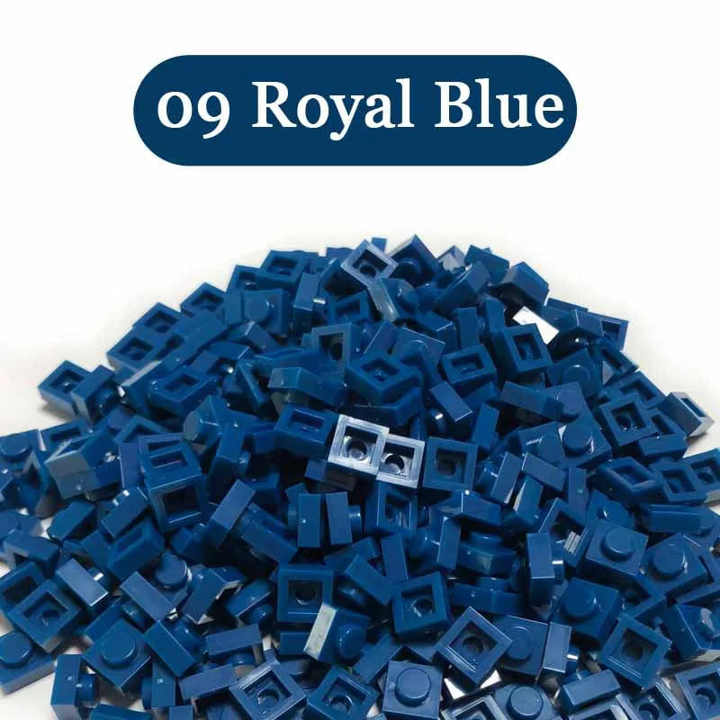 300PCS Blue Color Plate 1x1 3024 Building Block Part Brick for Kids Pixel Art Remix Painting QR Code Gift Children DIY Toys