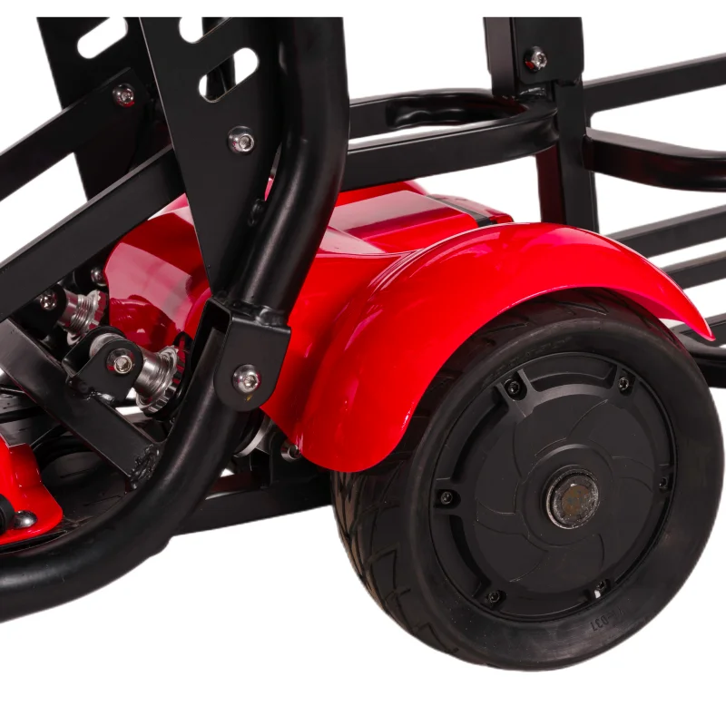4-Rad-Golf-Elektroroller für Erwachsene, faltbar, Doppelmotor, 250 W x 2, 36 V, 10-Zoll-Reisemobilitätsroller für Senioren mit Taschenständer – Detail 10