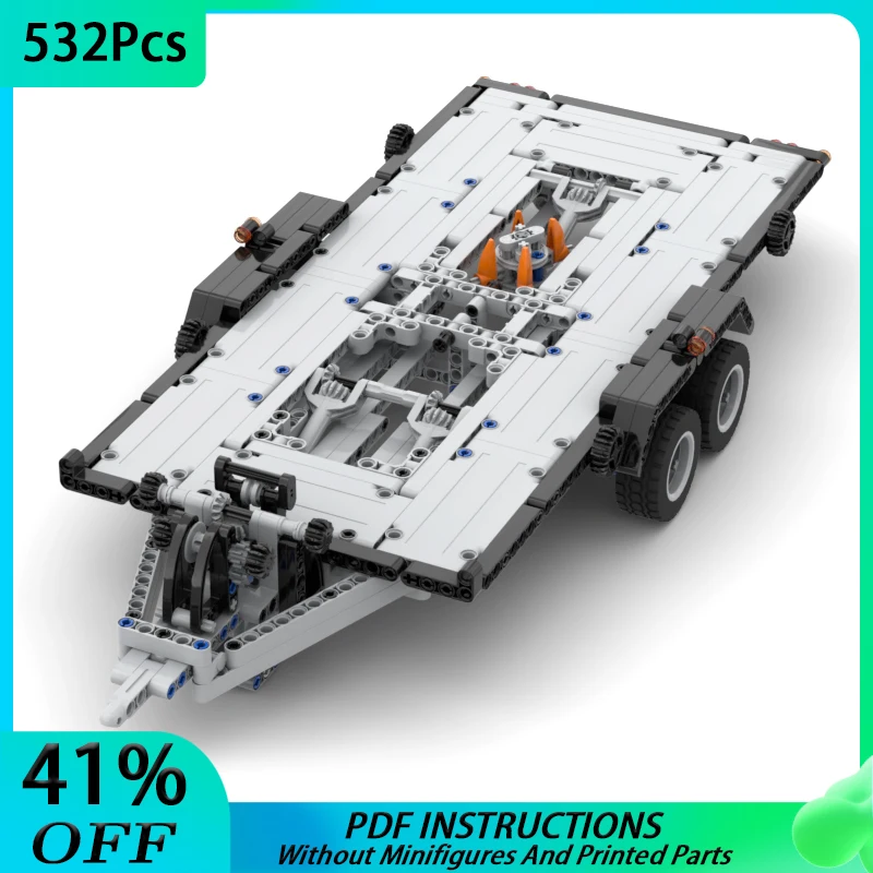 MOC 테크니컬 캔 틸트 픽업 F-150 랩터 트레일러 모델 빌딩 블록, DIY 42126 벽돌 조립 세트, 어린이 장난감 선물