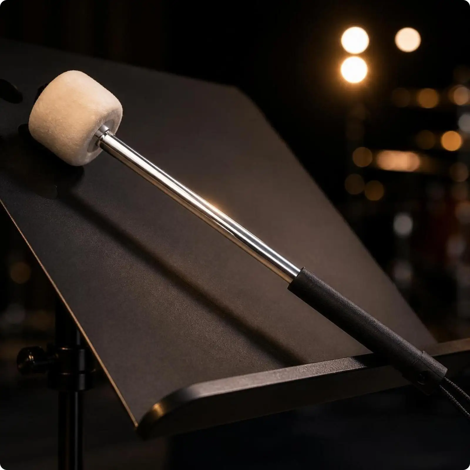 Orchestral Bass Drumstick Felt Mallet with Wrist Strap and Balanced Weight for Concert Band and Marching Percussion