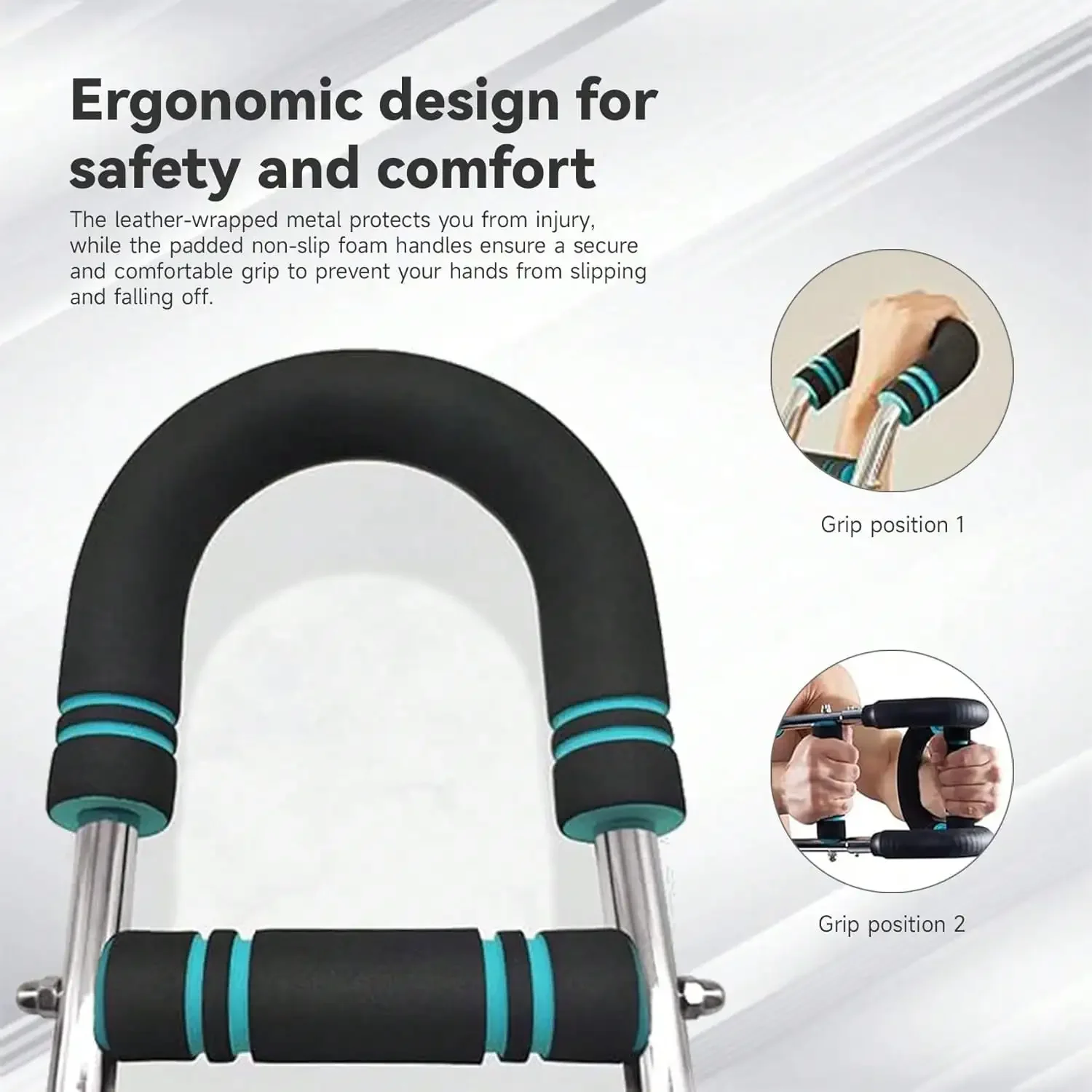 جهاز تمرين الذراع القوي القابل للتعديل بوزن 60-100 رطلًا - قضيب تمرين الربيع للساعد على الصدر ثلاثي الرؤوس، مجموعة أدوات تدريب قوة اللياقة البدنية المنزلية