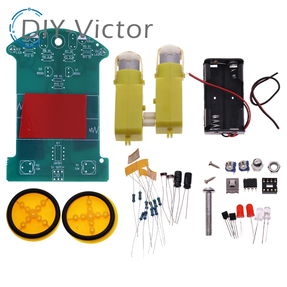 D2-1 DIY Kit Intelligent Tracking Line Smart Car Kit TT Motor Electronic DIY Kit Smart Patrol Automobile Parts DIY Electronic