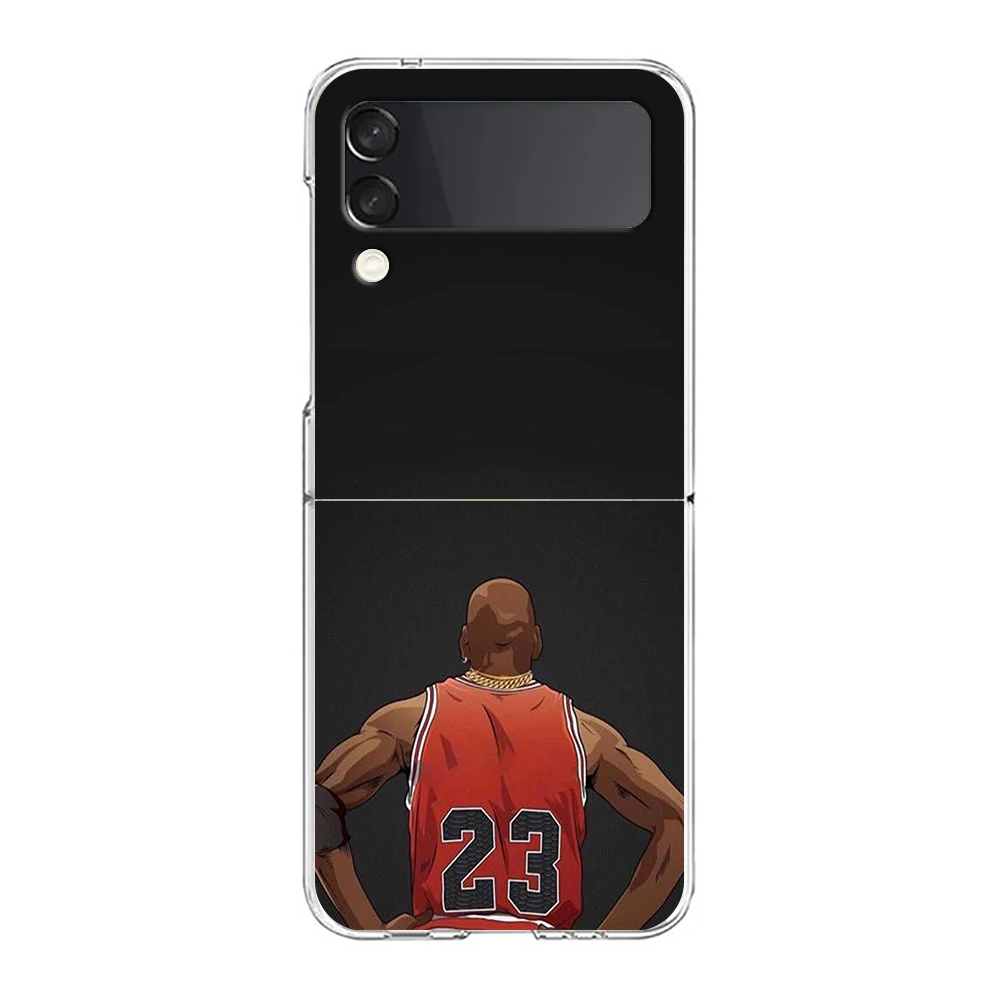 Basketball Basket Sports Hard PC Phone Case For Samsung Galaxy Z Flip 6 5 4 Transparent Cover For Galaxy Z Flip 3 Foldable Cases