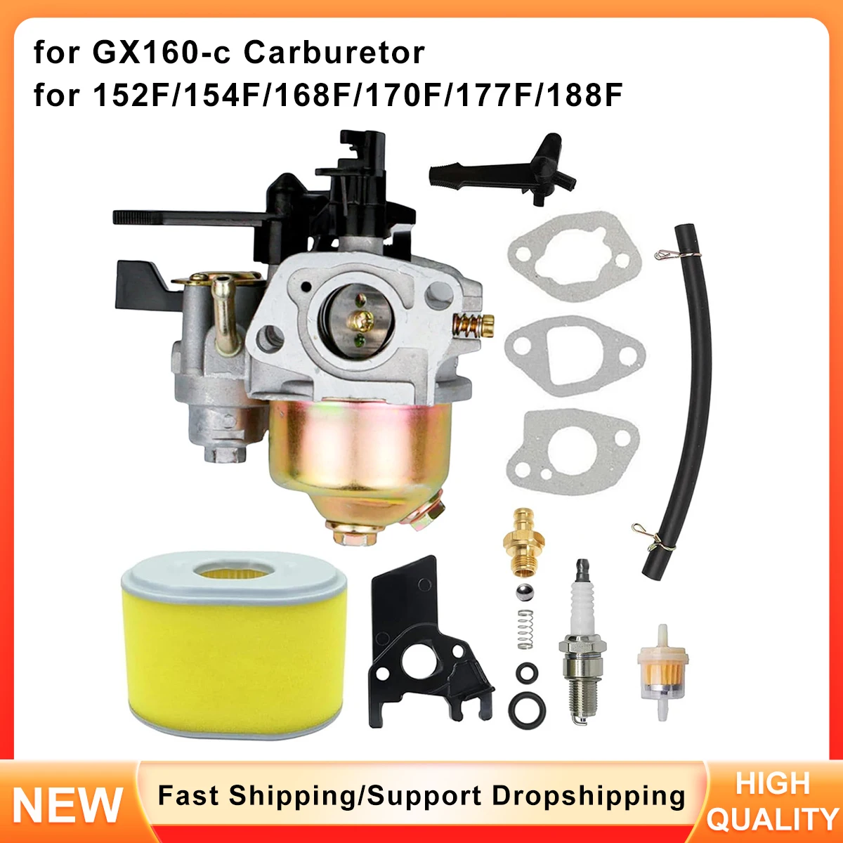 

Replacement Carburetor Set for MS60850 DXPW3425 DXPW3625 - Fits Honda GX160-C 154F Engine on 3400 PSI Pressure Washer