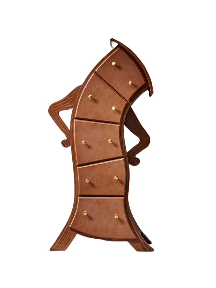 Creative waist chest of drawers Robot cabinet Nordic storage storage cabinet American crooked neck decorative cabinet Internet