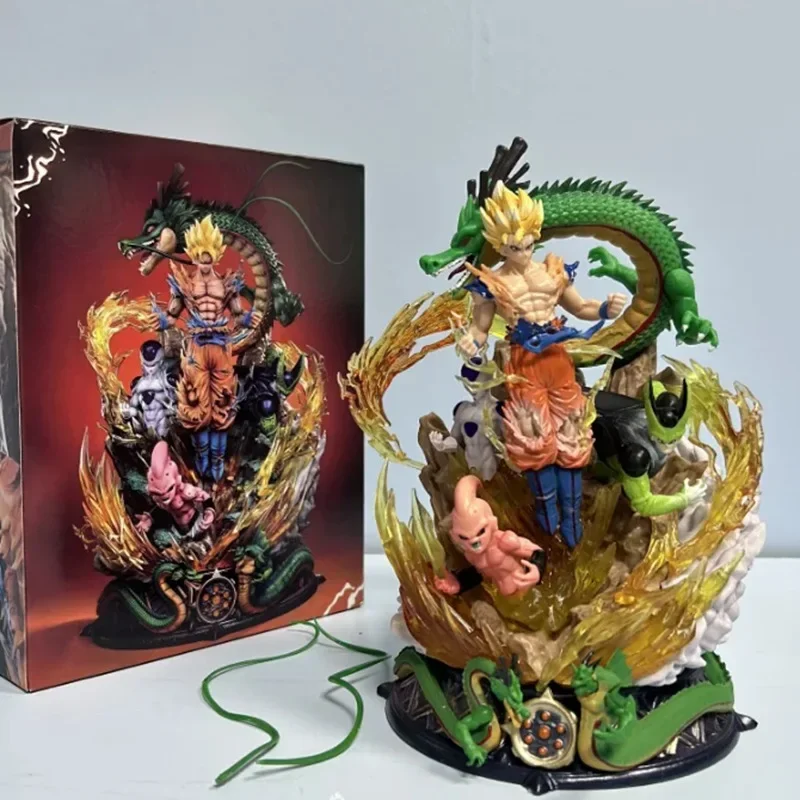

19CM Dragon Ball GK Goku Cell Frisa Buu Saiyan Statue Hand Model Ornament Doll Doll Mighty, domineering and handsome