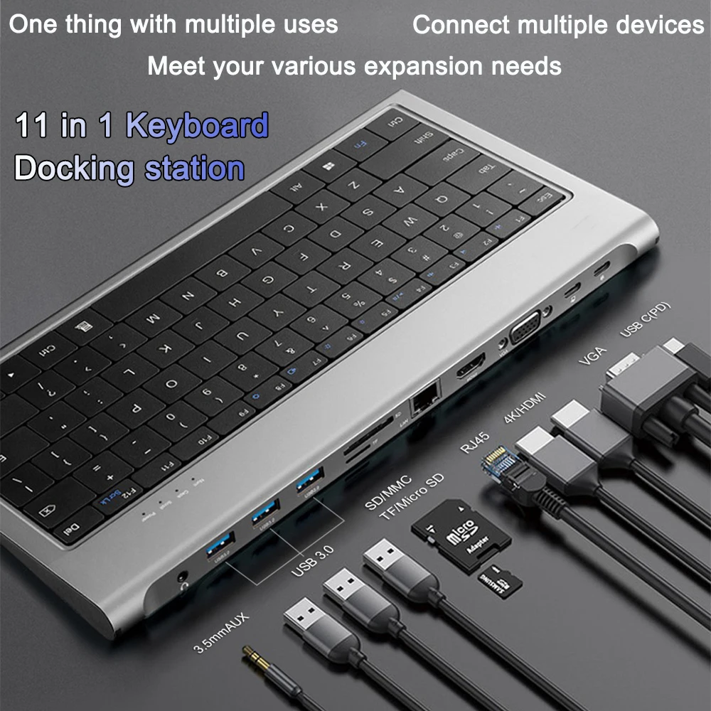 Imagem -05 - Estação de Ancoragem Multifuncional 11 em Teclado tipo c 100w pd 4k Vídeo hd Porta Hdmi Substituir Ethernet Usb 3.0 Hub para Laptop