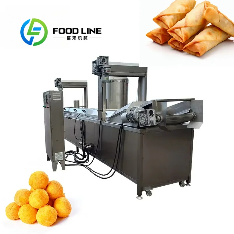 Export Large Industrial Continuous Frying Machine Standard Container Size Convenient For Sea Freight Cross-Border Food Equipment