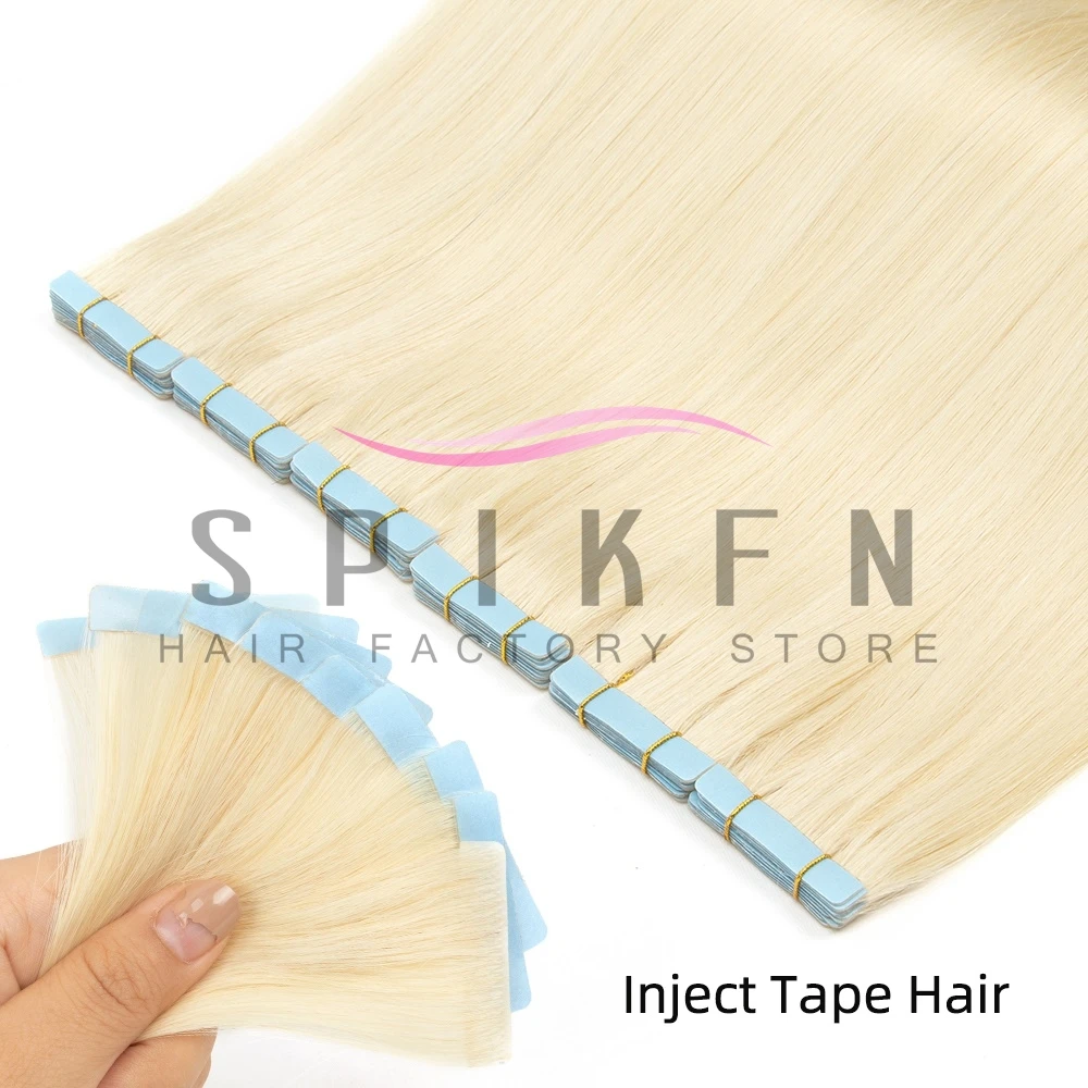 

Blonde Invisible Tape In Hair Extensions Straight PU Skin Weft Tape Human Hair Nautral Seamless Adhesive Tape Hair 10pcs/pack