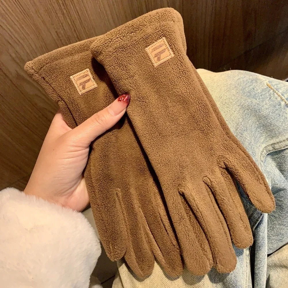 Durable Thick Touch Screen Gloves Cold Proof Windproof Winter Fleece Lined Gloves Warm Full Finger Gloves Outdoor Activities