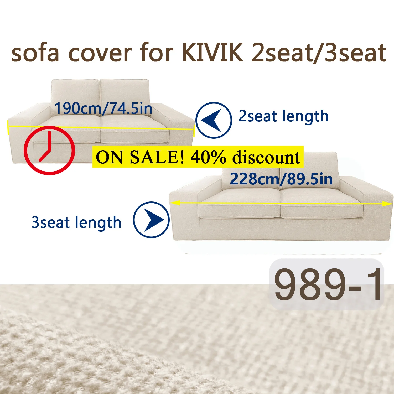 Premium KIVIK Sofa Cover for 2 and 3 Seat