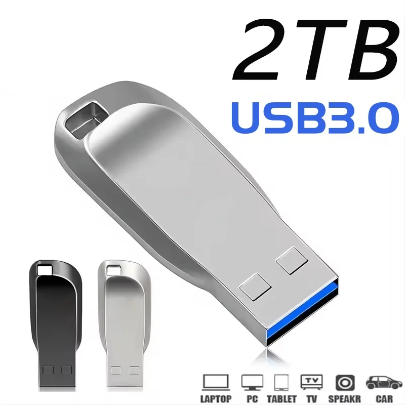 2TB USB 3.0 Flash Drive Mini High Speed Metal Pendrive 1TB 512GB Stick Portable Drive Waterproof Memoria Storage For Car Music