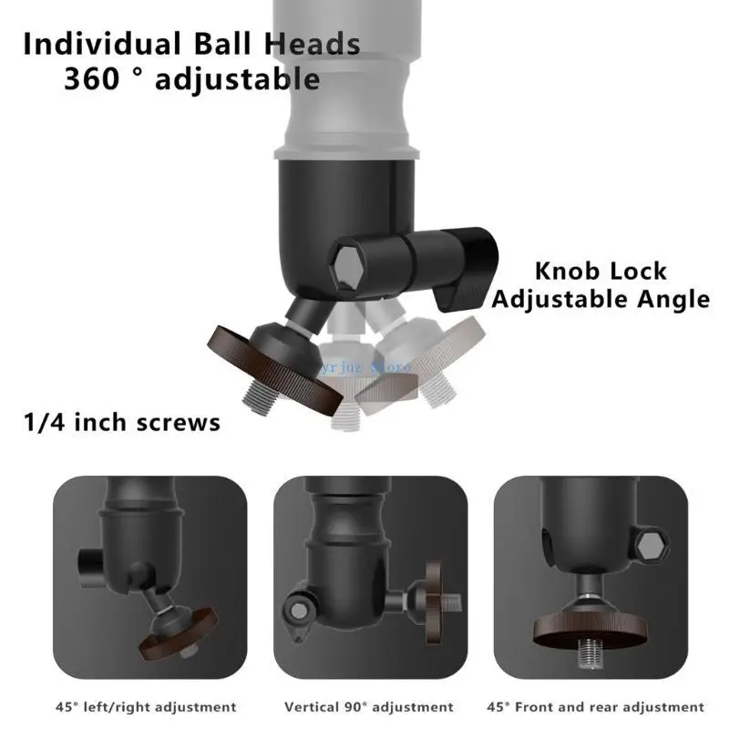 583D Flexible Small Projector Ceiling Mount Easy Installation, 360°Rotation, 180°Tilt
