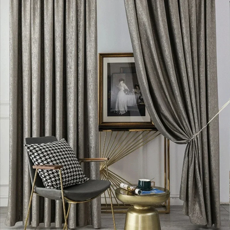 

Luxury Curtain Texture Velvet Bronzing Foil Gold Series Window Curtains For Living Room Bedroom Dining Modern Fashion Blackout