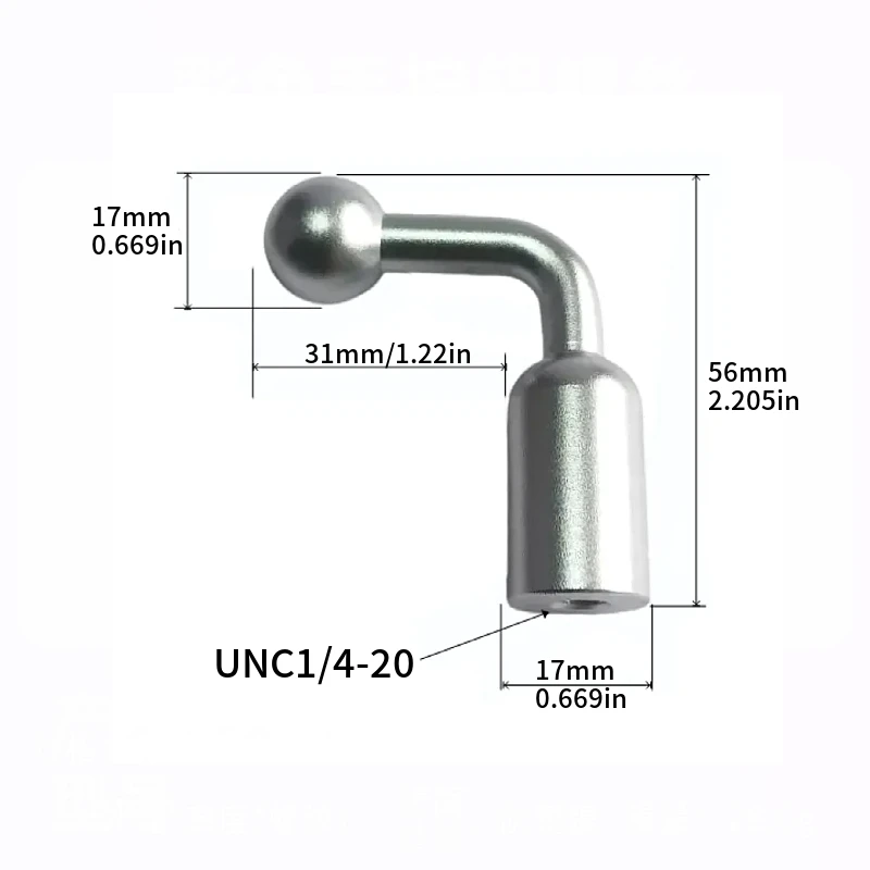 1 stücke 17mm Kugelkopf Adapter für Telefon Tablet GPS Navigator Halterung Halter 1/4 Gewinde auf 17mm Kugelkopf stativ Mount Stecker – Detail 7