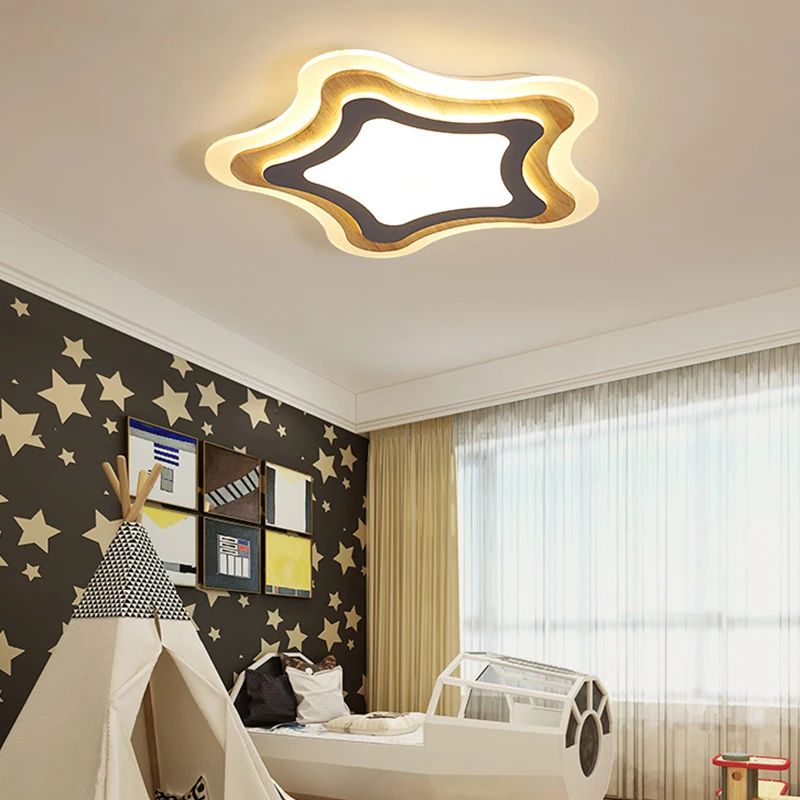 Children's Room Lamp Boy Simple Bedroom Lamp Warm and Romantic Princess Five-pointed Star Ceiling Lamp Study Indoor Lighting Dec