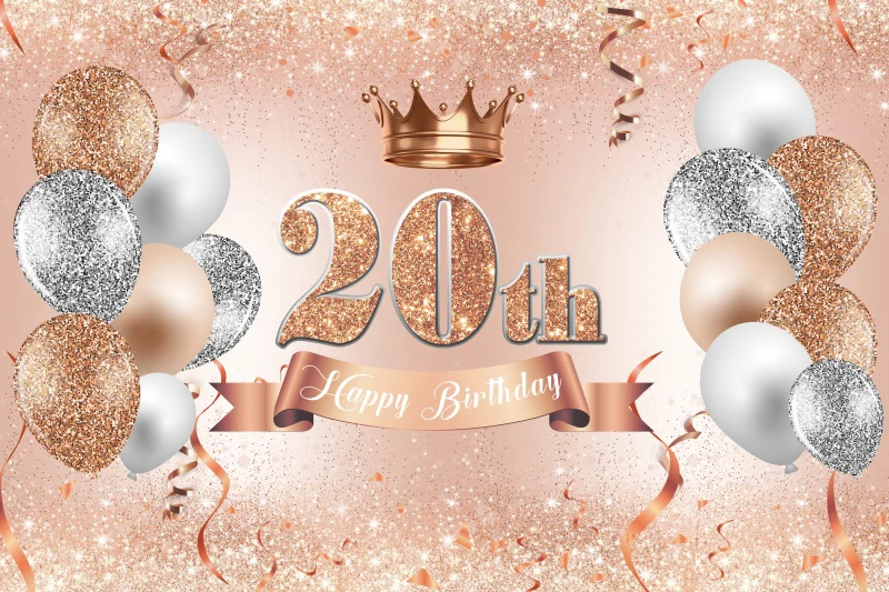 Backgrounds Happy Birthday Party Photography Customized Golden Polka Dot Balloons Backdrops Poster Decoration Banner Props