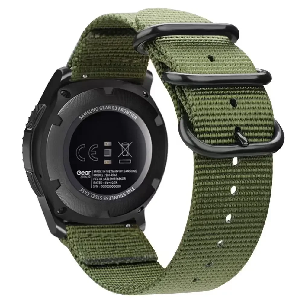 22mm Nylon Canvas Strap for Huawei Watch 3/4/GT4-2-3 Pro Sport Breathable Bracelet for Amazfit GTR4 Samsung Watch 3/Gear S3 Band