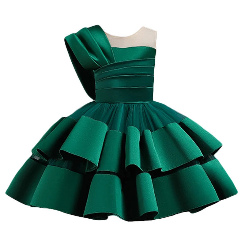 New High Quality Pricness Girls Party Tutu Ball Gown  Dress Children Kids Elegant Evening Dress Clothing for 2-8 years Wear