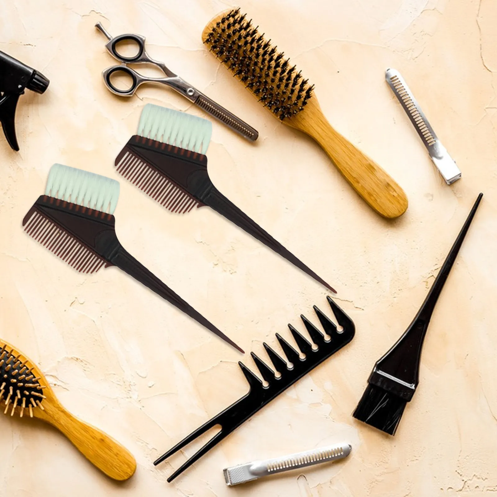 

5Pcs Hair Dye Tool Set Plastic Hair Coloring Comb Brush Bowl Salon Home Use Hairdressing Kit Hairdressing Comb