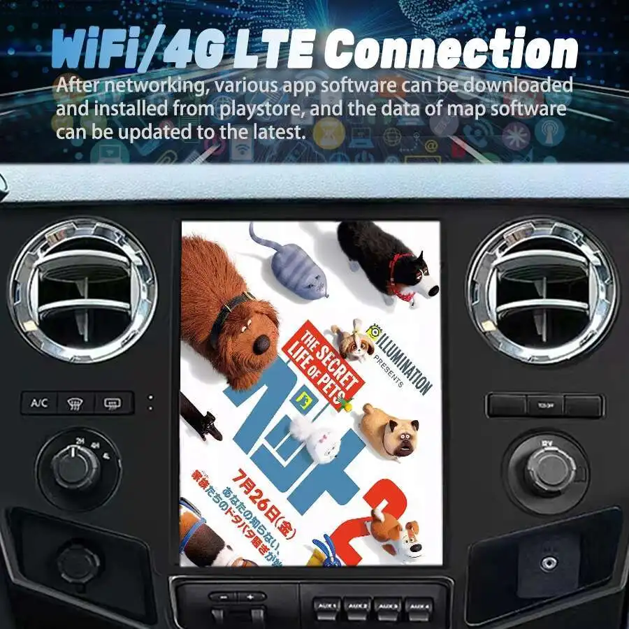 New 12.1'' Android Touch Screen For Ford F250 F350 Heavy Duty Truck Car GPS Navigation Auto Multimedia Player Head Unit Carplay