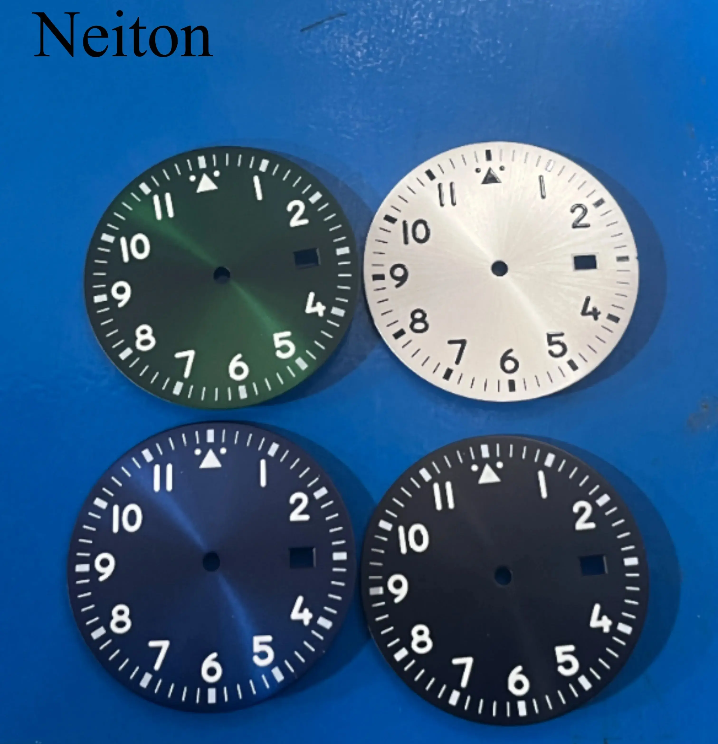 NEITON 34mm Watch Dial Sterile Luminous Pilot Style Fit NH35movement NH36Movement Watch dial watch case