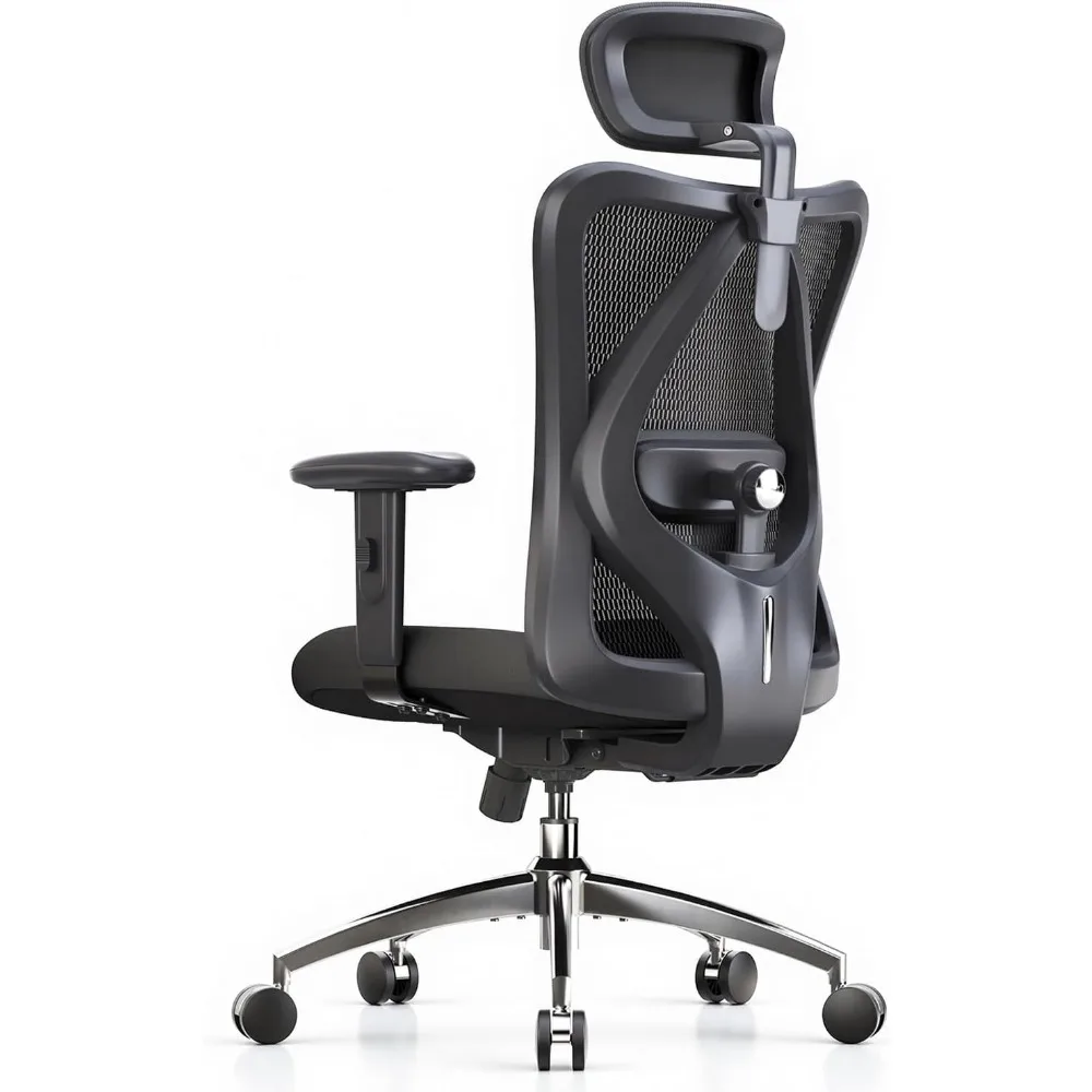 Ergonomic Mesh Desk Chair with Adjustable Lumbar Support and Headrest for Home Office