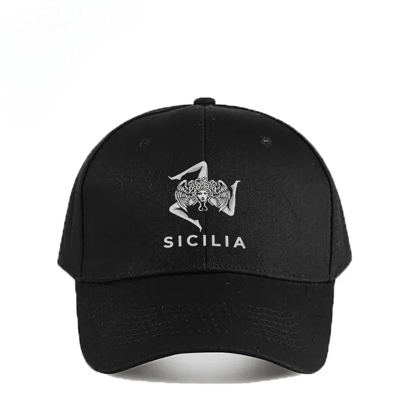 Fashion Sicilian Pride Sicily Flag Baseball Cap, Outdoor Unstructured Soft Hat, Optional 1-2pcs