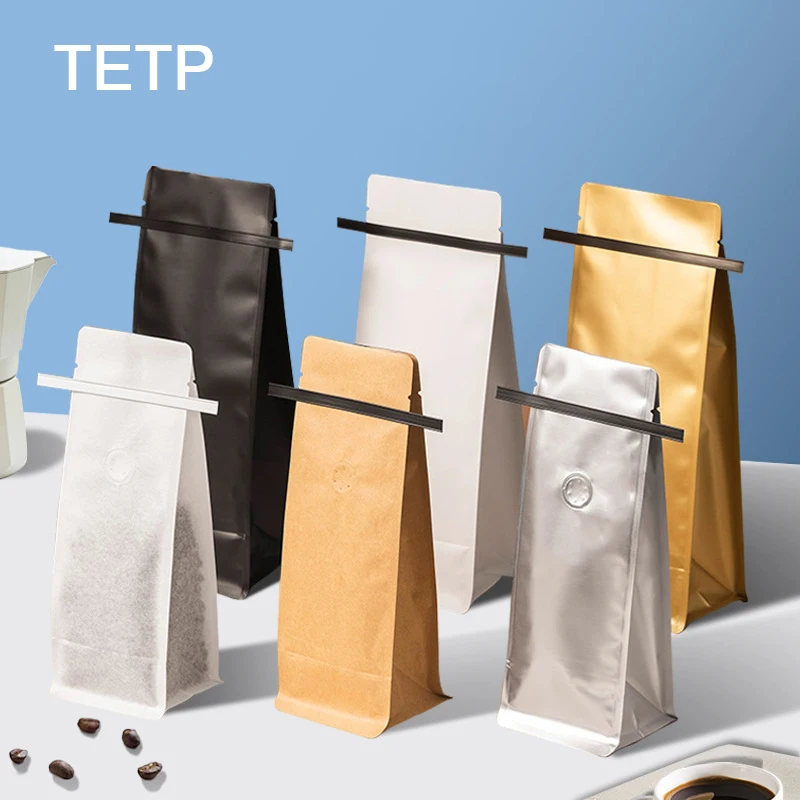 TETP 50Pcs Coffee Bean Packaging Bags Home Storage For Tea Nut Dried Fruit Sealed Moisture-proof Wholesale For Small Business