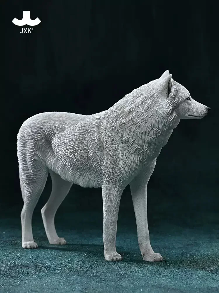 1/6 Scale White Wolf Arctic Wolf JXK194 Simulation Wildlife Animal Resin Toys Model for 12 Inches Action Figure Body