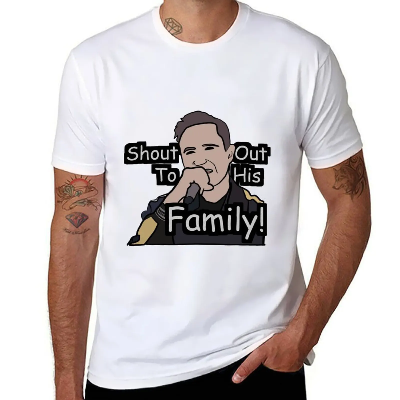 

Shout Out To His Family David Guetta Meme T-Shirt funny t shirts cotton essential t shirt man t shirt heavy cotton T-Shirt