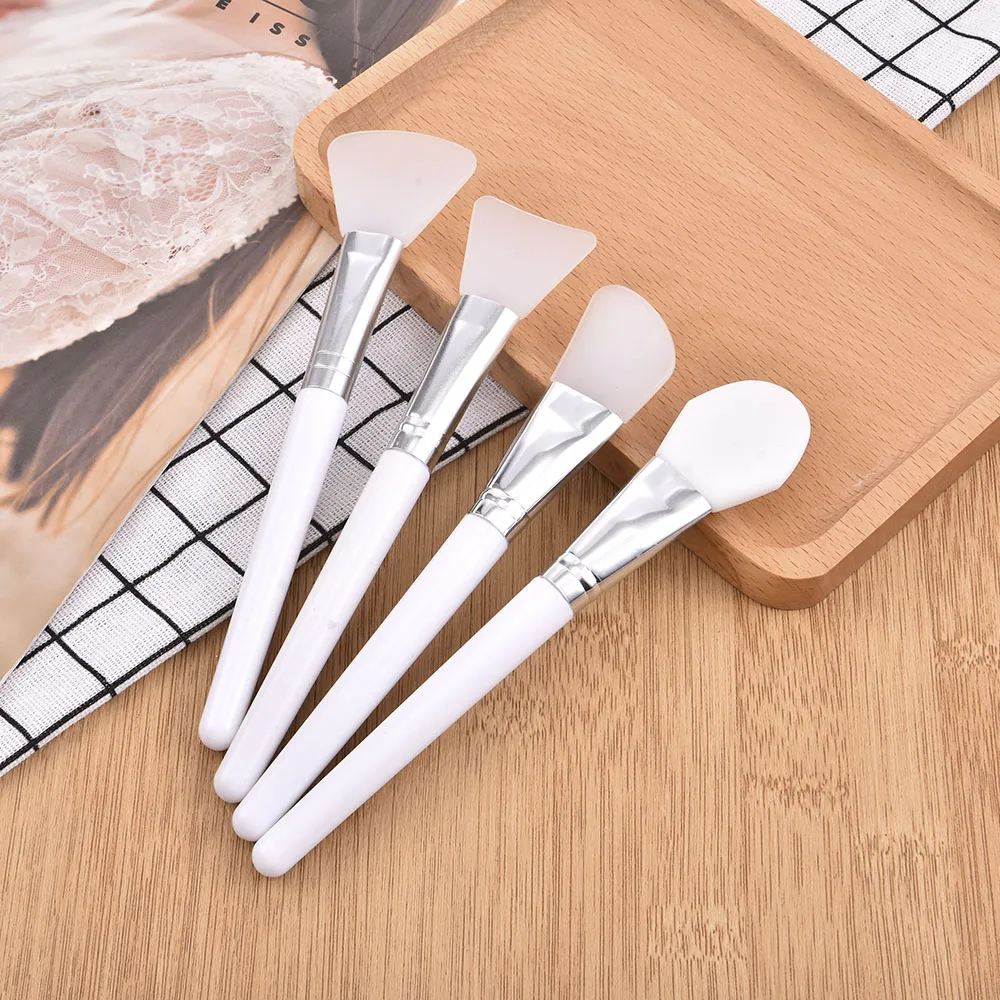 1 cepillo blanco para máscara Facial de silicona, cepillos profesionales para crema de barro, bricolaje, cuidado de la piel, Base, Gel, herramienta cosmética de belleza