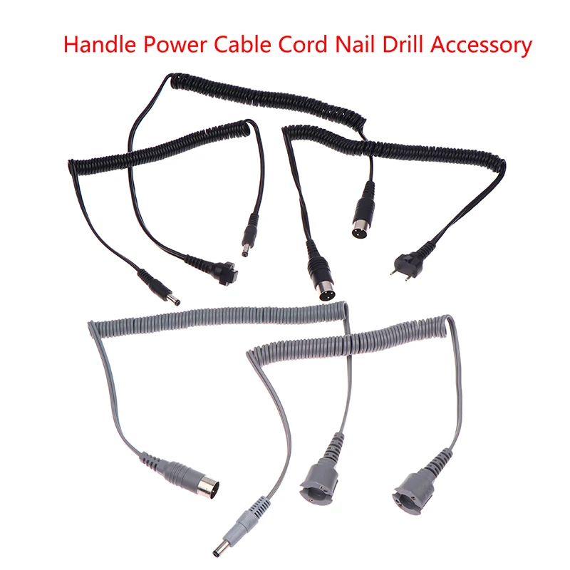 【F】1Pcs 3-pin 9mm 6mm Marathon Strong 210 204 90 105L 102L Handpiece Power Cable Electric Manicure Drill Accessorie