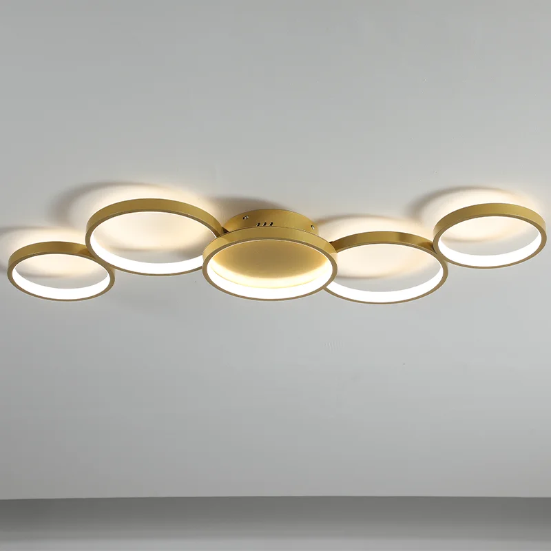 Gouden LED-plafondlamp 110v 220v 3 kleuren dimmen moderne creativiteit afstandsbediening woonkamer slaapkamer aluminium lamp - afbeelding 2