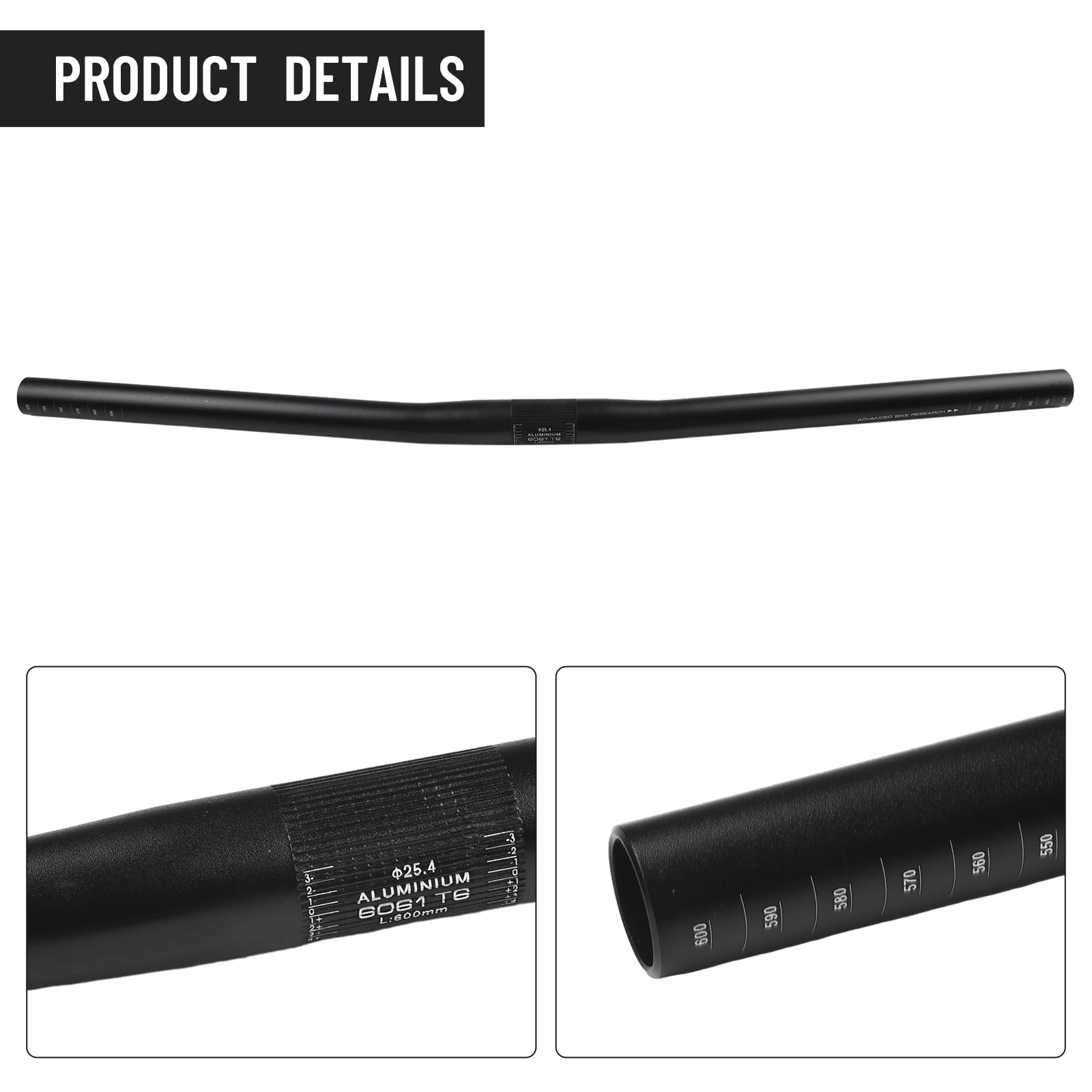 Sleek Aluminium Bicycle Handlebars Designed for Comfort During Your Outdoor Adventures Perfectly Sized at 600 mm