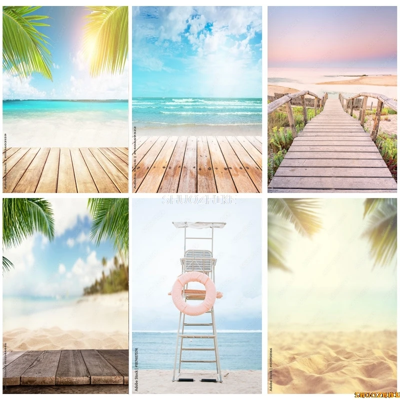 

Tropical Sea Beach Palms Tree Photography Background Natural Scenic Photo Backdrops Photocall Photo Studio HHB 02