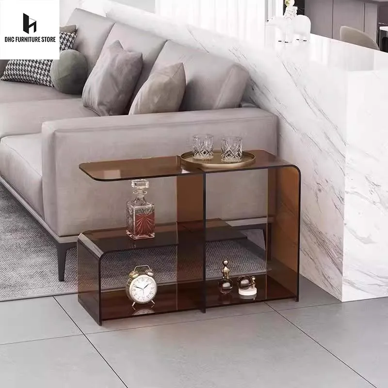 

Acrylic Transparent Ins Minimalist Style Small Household Removable Tea Side Table Living Room Sofa Corner Table Bedside Table