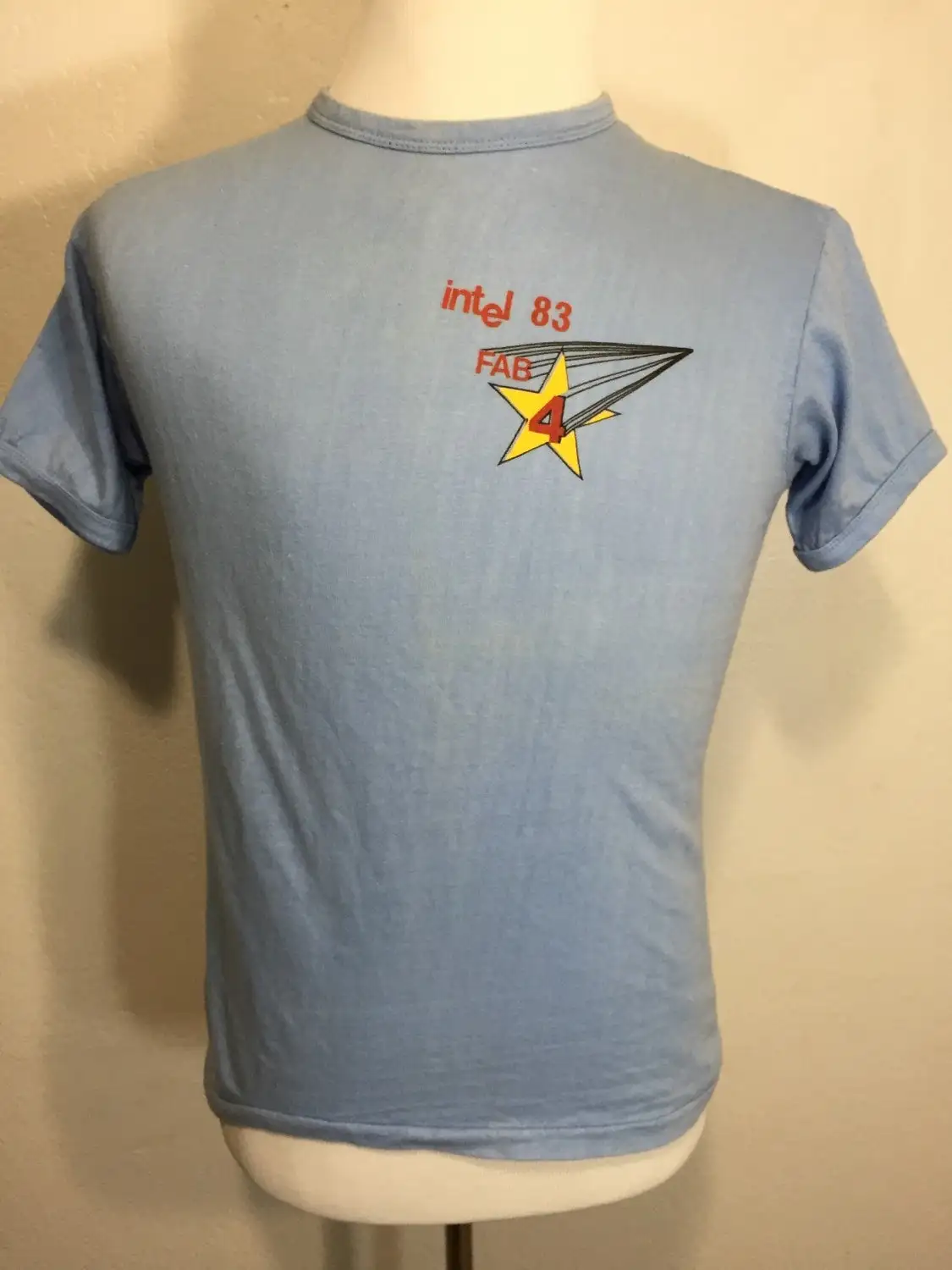 80's Vintage Intel T Shirt Poly/cotton Blend 50/50 Womens